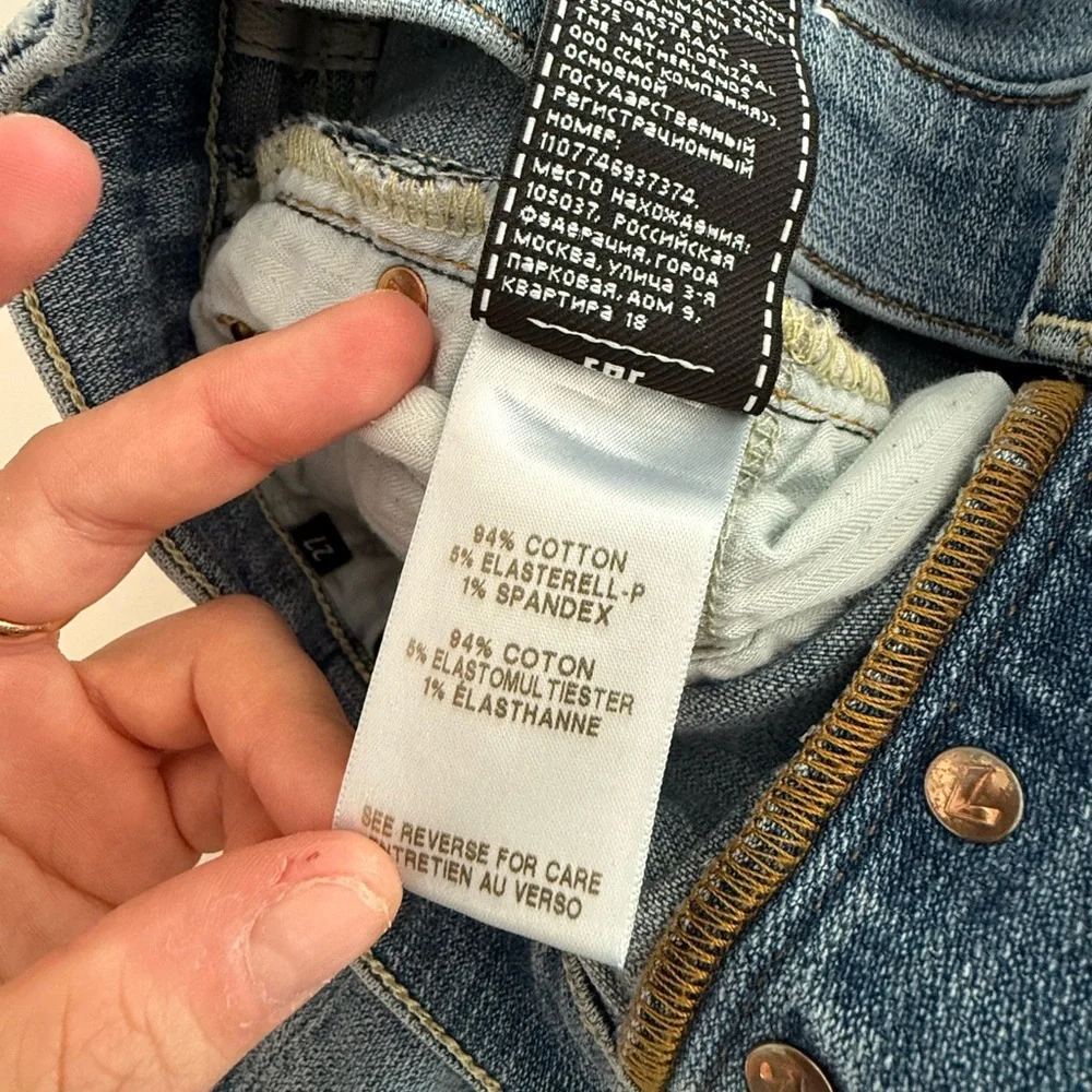 7 For All Mankind Josefina Boyfriend Light Blue Denim Jeans - Picture 4 of 9